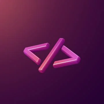 Stylized 3d icon object - code marks, Not gen Ai Stock Illustration