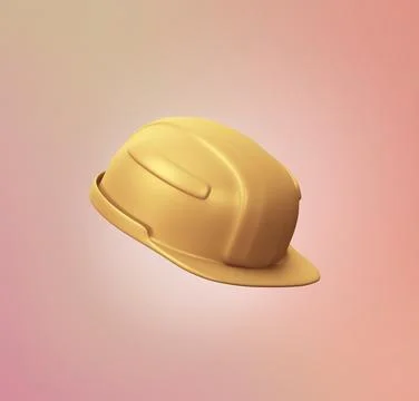 Stylized 3d icon object - construction helmet, Not gen Ai Stock Illustration