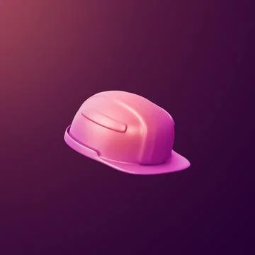 Stylized 3d icon object - construction helmet, Not gen Ai Stock Illustration