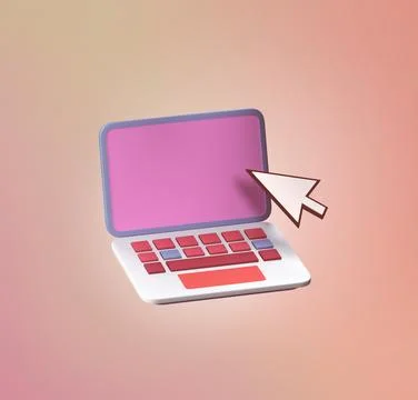 Stylized 3d icon object - laptop Stock Illustration