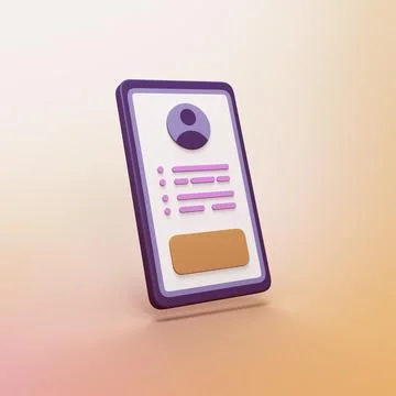 Stylized 3d icon object - mobile phone Stock Illustration