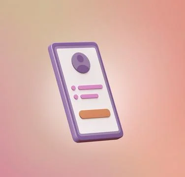 Stylized 3d icon object - mobile phone, Not gen Ai Stock Illustration