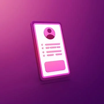 Stylized 3d icon object - mobile phone, Not gen Ai Stock Illustration