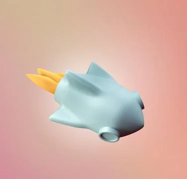 Stylized 3d icon object - rocket Stock Illustration