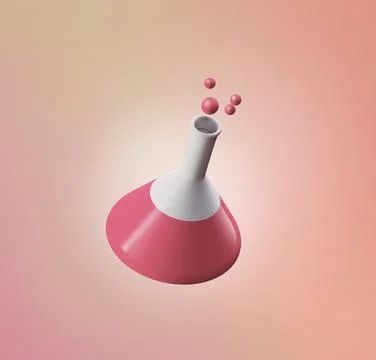 Stylized 3d icon object - science bottle Stock Illustration