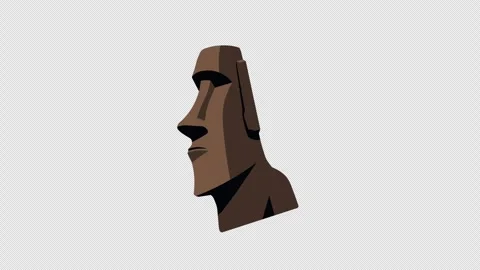 Stylized 3D Moai Statue Swinging Funny Meme 4K Loop Alpha Stock Footage 341532327