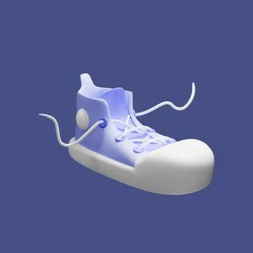 Stylized 3D render sneaker on a purple background. Vector illustration. Illustrazione stock