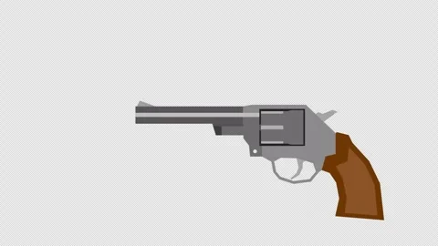 Stylized 3D Revolver Muzzle Flash Action 4K Loop Alpha Vídeo Stock 339062738