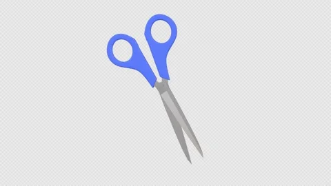Stylized 3D Scissor Rotating on a Transparent Background. Seamless Loop. 4K Stock Footage 302999848