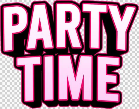 Stylized 3D typographic label featuring the text PARTY TIME in white with p.. Stock Illustration