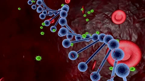 Stylized 3D video with a virus integrated into a DNA strand Stock-Footage 156552338