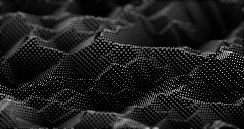 Stylized 3D voxel cubes. wavy bw looping background animation Stock Footage 168187018