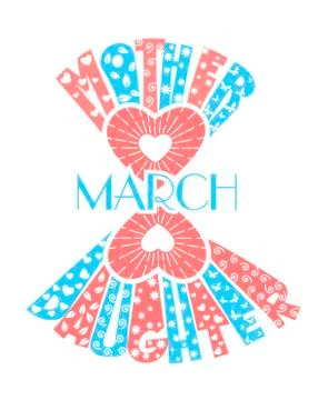 Stylized 8 on a white background Stock Illustration