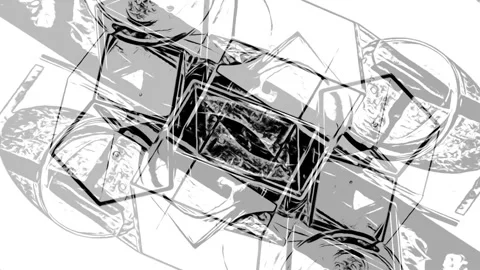 Stylized Abstract Animation of Geometric Structures Stock Footage 304906130
