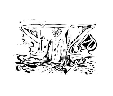 A stylized abstract Anvil, vector illustration, 2d artwork. Stock Illustration