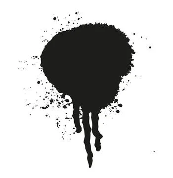 Stylized abstract black ink splash flat vector illustration on a clean whit.. 스톡 일러스트