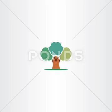 Stylized abstract vector tree sign element Stock Illustration