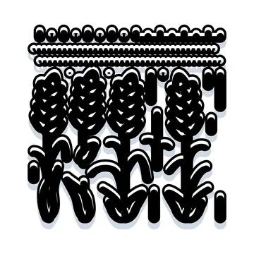 Stylized agricultural crops creating abstract wallpaper pattern Stock Illustration