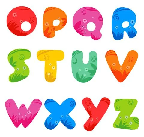Stylized alphabets for autumn theme font vector image Stock Illustration