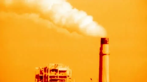 Stylized Amber Smoke Stack Scene 2 Stock Footage 22409605