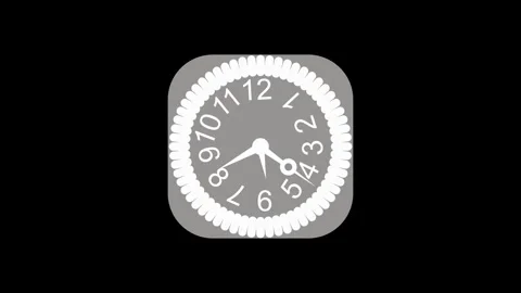 Stylized analog clock icon with numbers and hands animation 库存影片 336886161