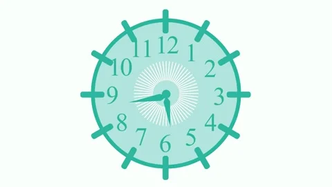 Stylized Analog Clock Isolated, Smooth Motion Animation of Analog Wall Cloc.. Video stock 310200512