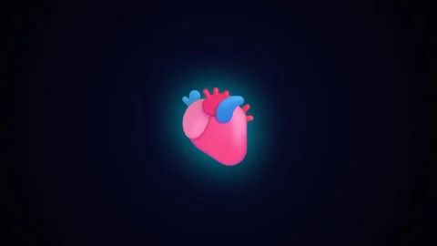 Stylized anatomical hearts beating on a dark background Stock Footage 346506683