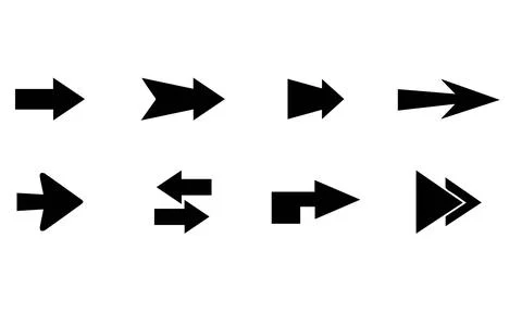 Stylized and Custom Shape Arrow Set Stock Illustration