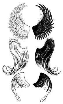 Stylized angel wings Stock Illustration