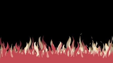 Stylized animated flames in red, orange, and cream on black background Stock Footage 317301037