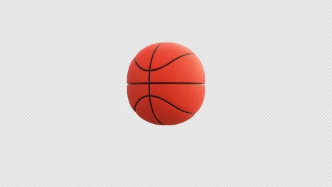 Stylized animation of a basketball bouncing and landing back, 3d loopable ren Видео 337299418