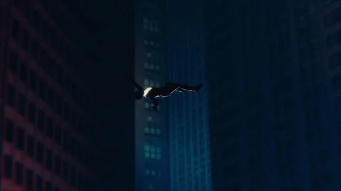 Stylized Animation Of a Businessman Falling From Skyscraper Stock Footage 304130130