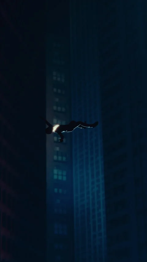 Stylized Animation Of a Businessman Falling From Skyscraper Stock Footage 304130141