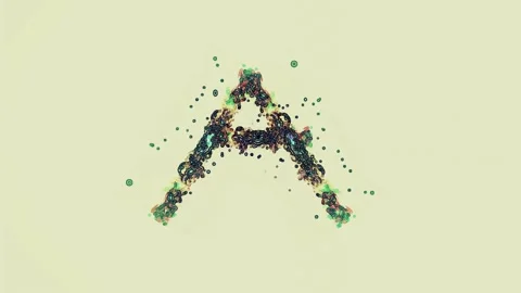 Stylized Animation of Letter A Stock Footage 155484058