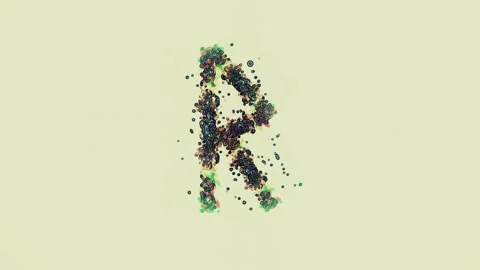 Stylized Animation of Letter R Stock Footage 155484109