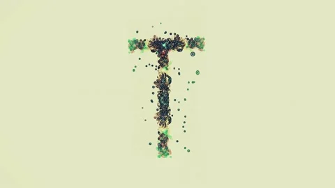 Stylized Animation of Letter T Stock Footage 155484111