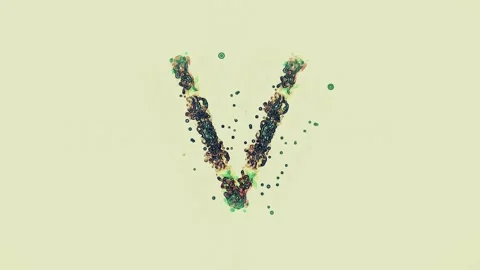 Stylized Animation of Letter V Stock Footage 155484122