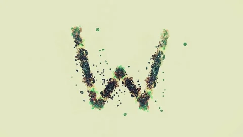 Stylized Animation of Letter W Stock Footage 155484129