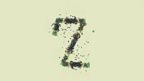 Stylized Animation of Number 2 Stock Footage 155484181