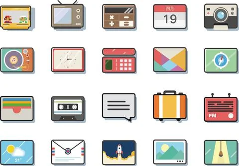 Stylized App Icons Stock Illustration