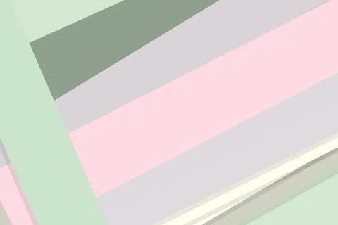 A stylized architectural composition of multi-layered bands in mint, pink, .. Stock Illustration
