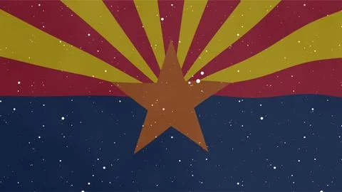Stylized Arizona state flag with copper star and red and yellow rays on sta.. Stock Illustration