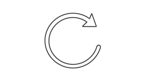 A stylized arrow forming a circular shape with a curved tail pointing to it.. Ilustração Stock