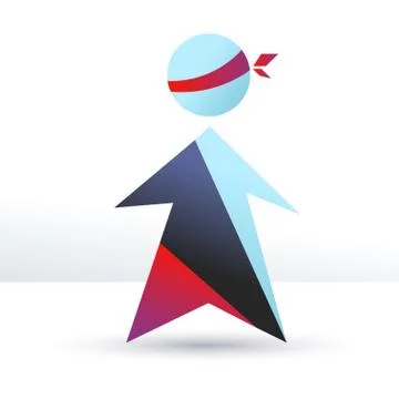 Stylized arrow like person Stock Illustration