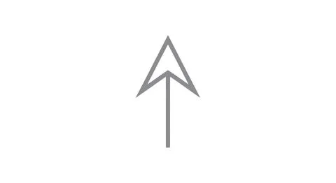 A stylized arrow pointing upwards with a triangular head and a rectangular ta イラスト素材