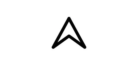 A stylized arrow pointing upwards with a triangular shape and thick lines 스톡 일러스트