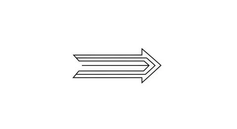 A stylized arrow with three parallel lines pointing to the right Stock Illustration