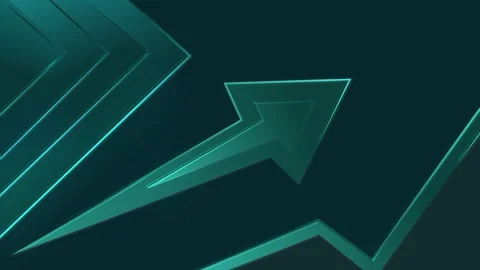 Stylized arrows and chevrons pointing upward on a dark background, geometri.. Stock Footage 329842407