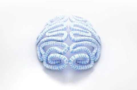 Stylized Artificial Intelligence Brain 스톡 일러스트