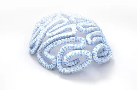 Stylized Artificial Intelligence Brain 스톡 일러스트